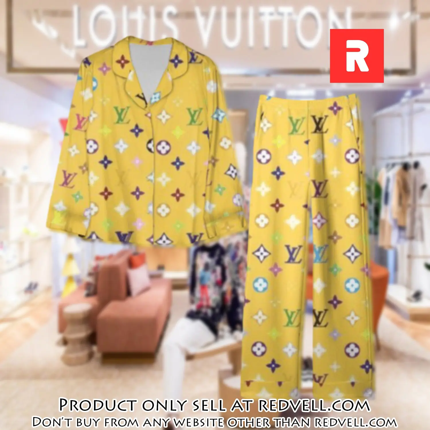 Trending luxury lv satin pajama set pjs1085 rv5534776